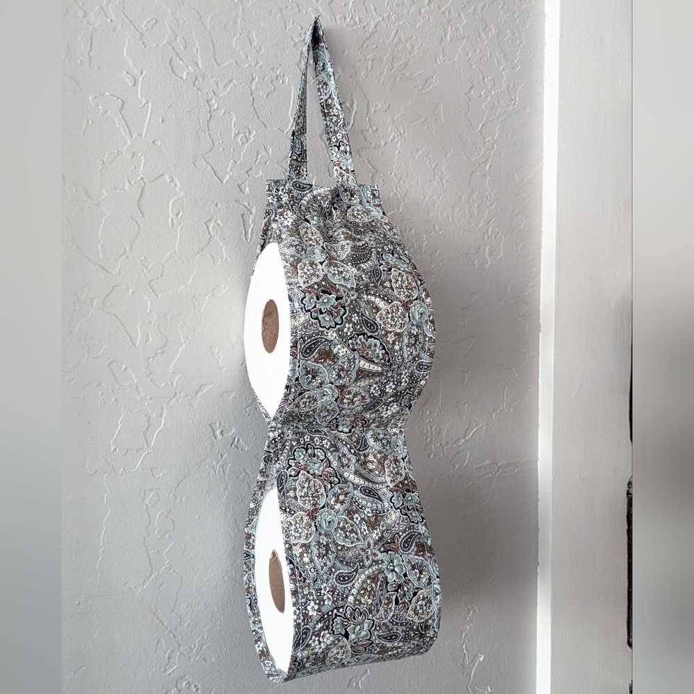 Paisley TP Toilet Paper Towel Holder Storage Solution Guest Bathroom